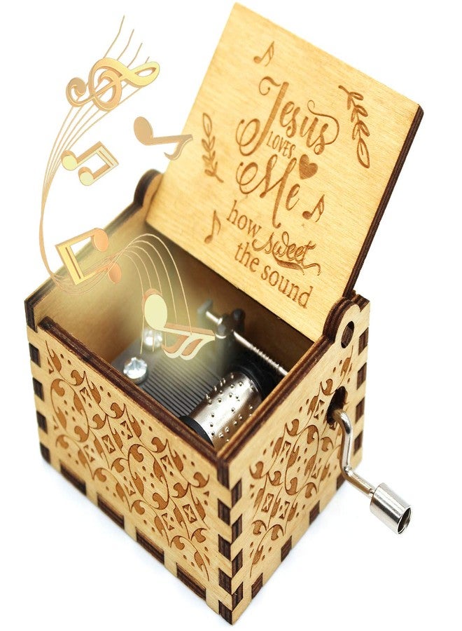 ukebobo Wooden Music Box - Jesus Loves Me Music Box, Gifts for Christian, Woman, Kids - 1 Set(06) - Image 1